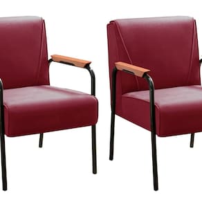 Kit 2 Poltronas Decorativas Jade Braços Fixo Bordô