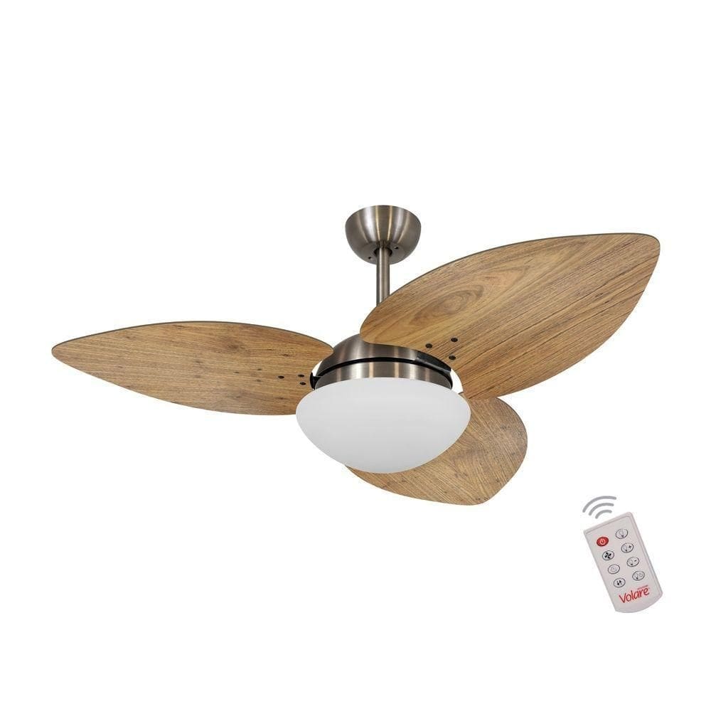 Ventilador De Teto Bronze 3 Pás Rádica 220v C/ Controle