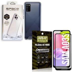 Capa space collection galaxy a03s + película 3d armyshield