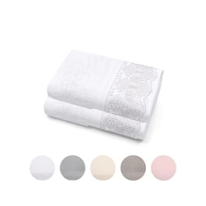 Kit 2 Toalhas de Rosto Buettner Renda 50x80 cm Egípcio Roma