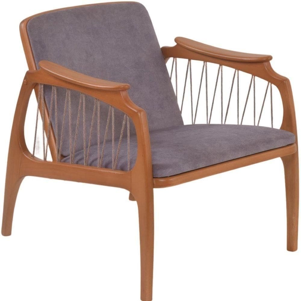 Poltrona ágata Madeira Maciça Amêndoa