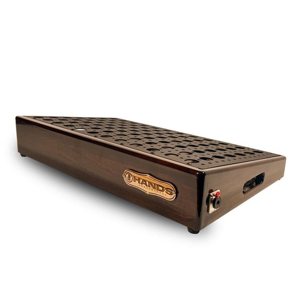 Pedalboard imbuia 80x40 - madeira nobre + sistema elétrico