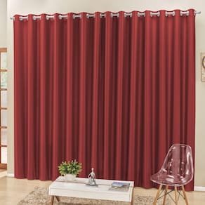Cortina 2m escritório semiblackout trilho comum vermelho