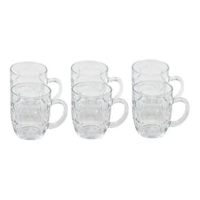 Jogo 6 copos canecas água suco vidro conjunto 300ml 9,5 x 8