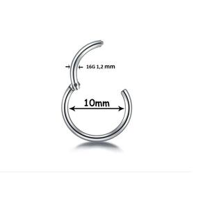Piercing argola titânio septo helix cartilagem 10mm prateado