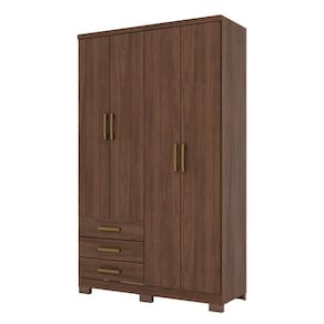 Guarda Roupa Solteiro Caju 4 Portas Castanho - Henn