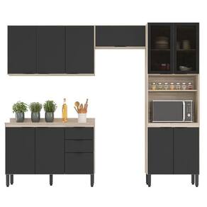 Cozinha Modulada Firenze FI0002 Avena Grafito - Demóbile
