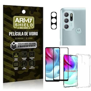 Capinha moto g60s + película de câmera + película 3d