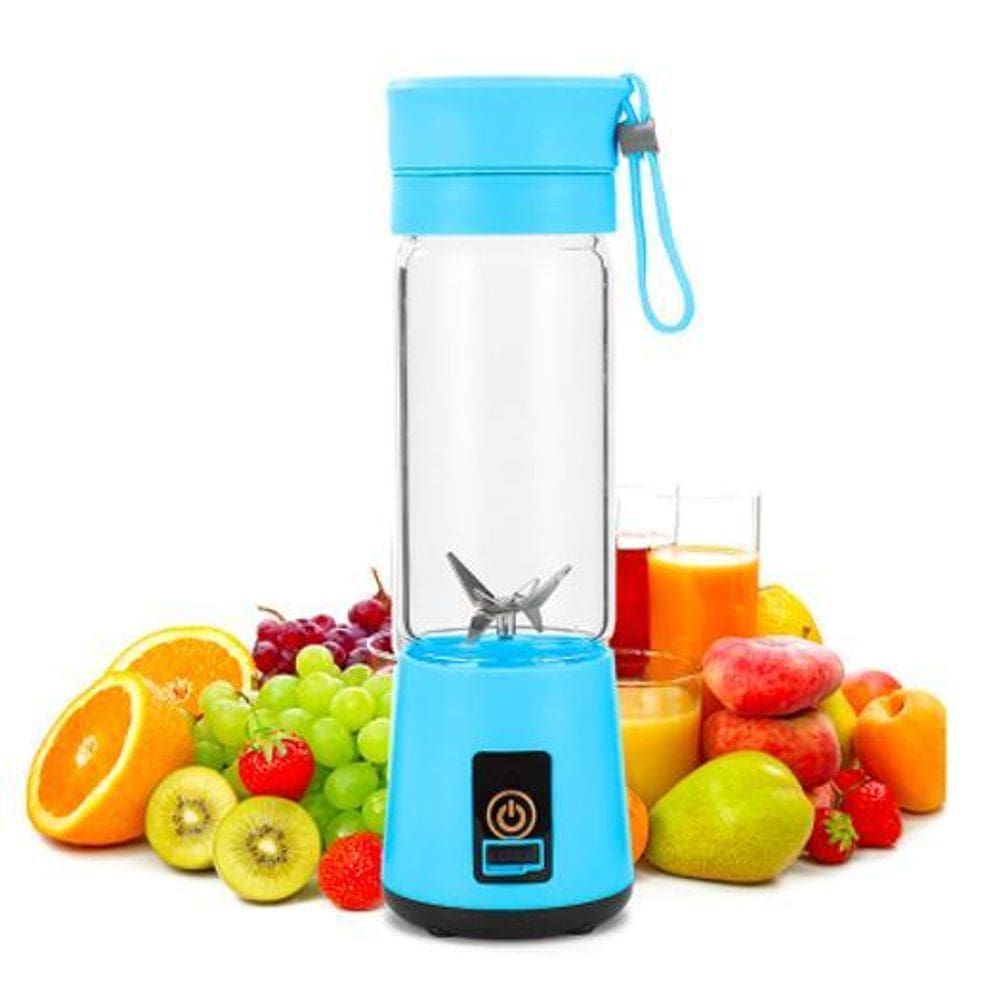 Mini mixer liquidificador shake juice cup portátil usb azul
