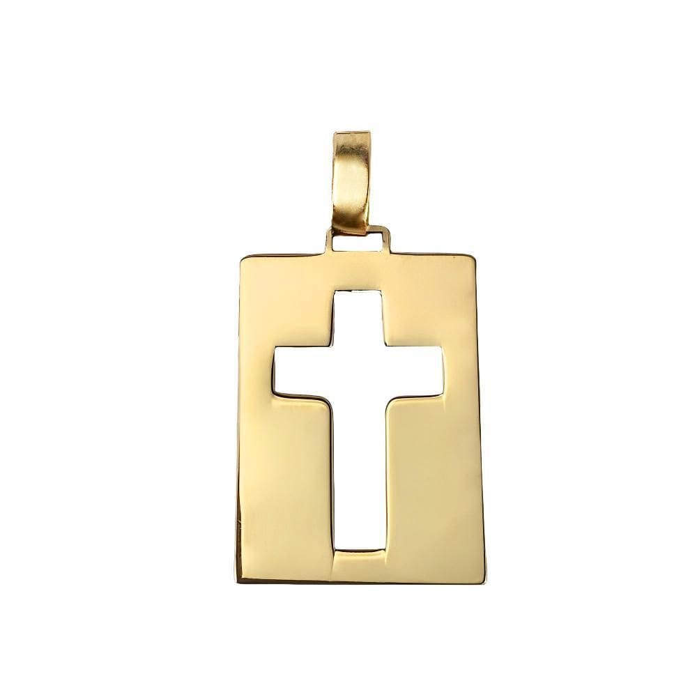 Pingente cruz vazada ouro 18k - 2x1,5cm