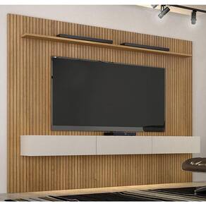 Home Suspenso Frisado Ambiente Curitiba 2240 com Nicho Cinamomo Off White - Valdemóveis