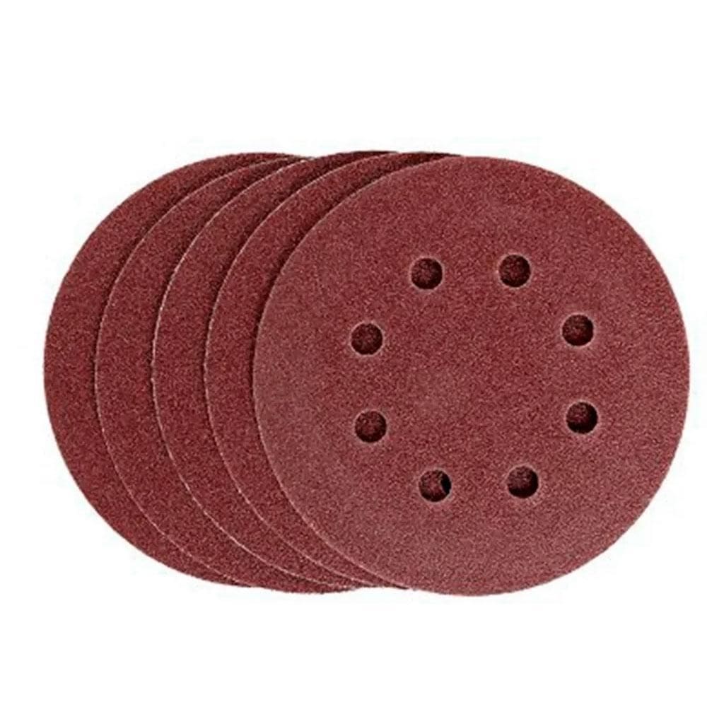 Discos de lixa 125mm 8 furos g40 5un lixadeira roto orbital
