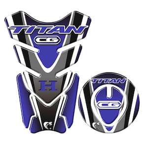 Protetor Tanque E Bocal Adesivo Moto Honda Titan Até 2017 Azul Cor Azul