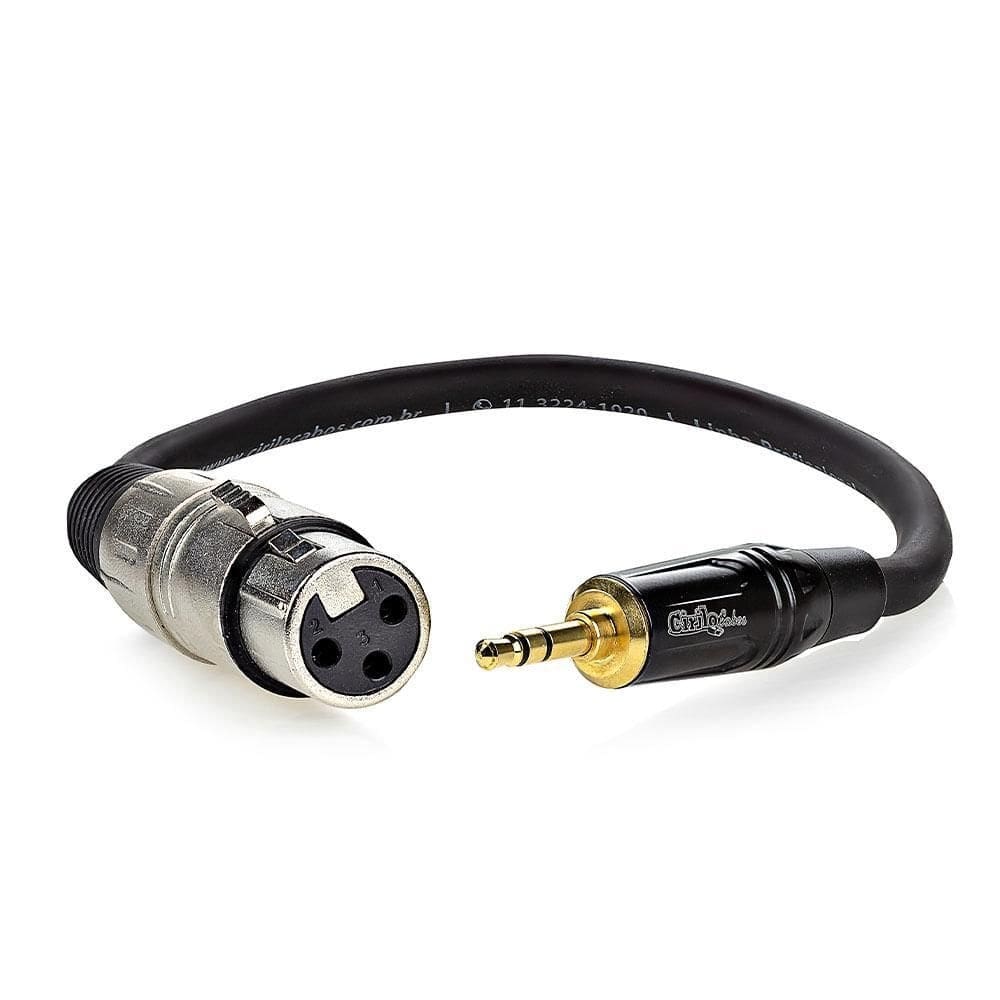 Cabo xlr para p2 áudio profissional estereo - 8 mt
