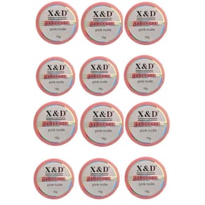 Kit 12 gel x&d led uv pink nude unha acrigel 15g