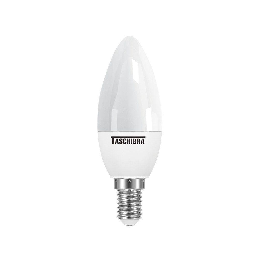 Lâmpada Led Vela Leitosa Tvl 3w Taschibra E14/e27 Bivolt 6500k Luz Fria