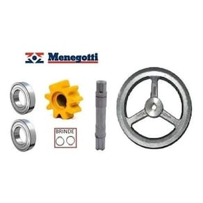 Kit betoneira menegotti 120/150l polia eixo pinhão rolamento