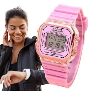 Relógio Feminino Digital Emborrachado Rosé Silicone