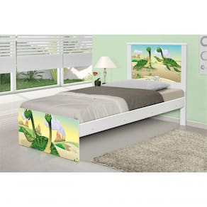 Cama Solteiro Casal Dinossauros Com Colchão