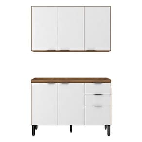 Cozinha Modulada Firenze FI0009 Amêndola Branco - Demóbile