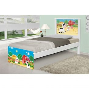Cama Solteiro Fazendinha Colorida