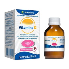 Suplemento alimentar líquido vitamina d 500ui 10ml