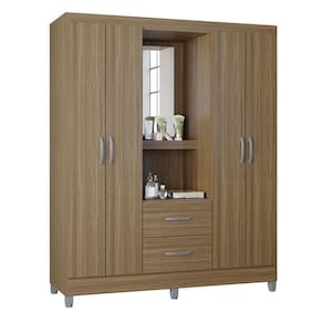 Guarda Roupa Solteiro Cordoba 4 Portas Castanho – Poquema