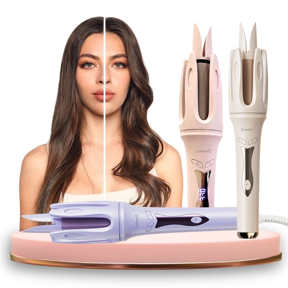 Modelador de Cachos Automático Antifrizz Painel de LED Aquecimento Rápido Cachos Definidos Cabo Giratório 360°