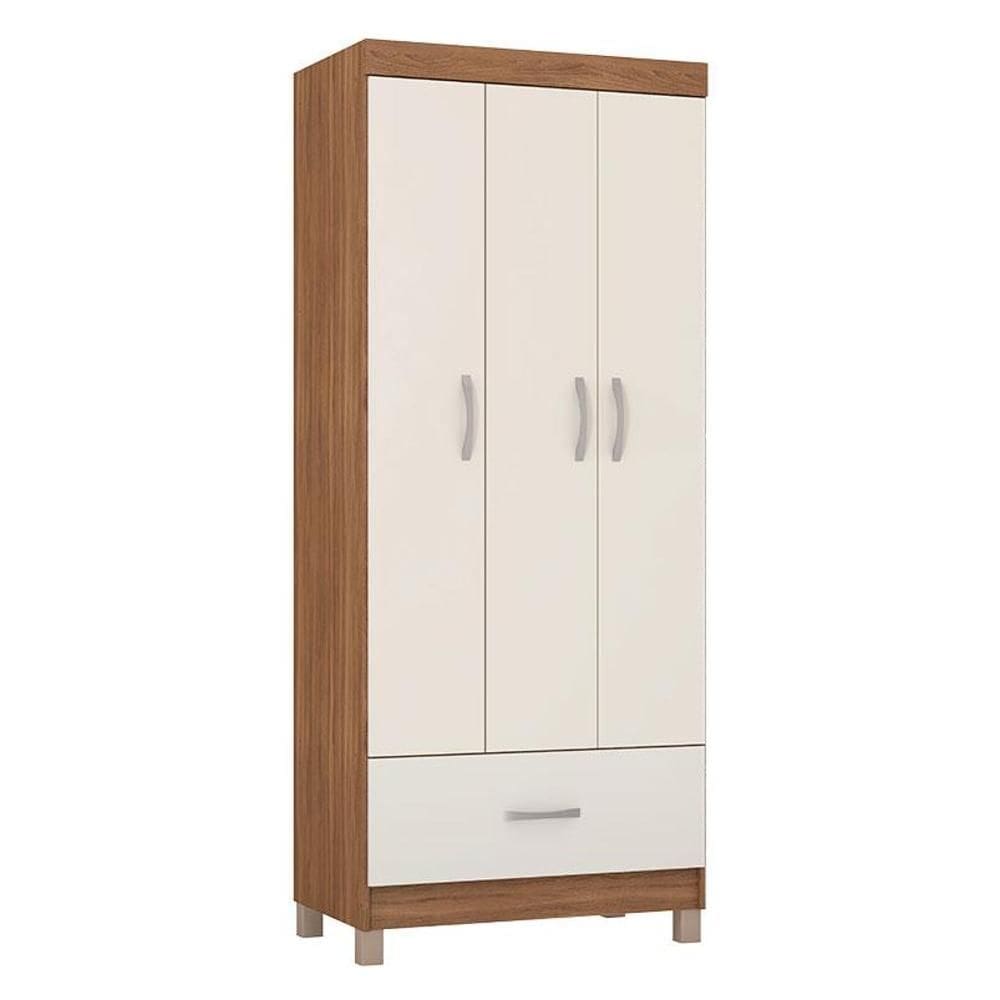 Guarda Roupa Solteiro Ambiente Prince Amêndola Touch Off White – Demóbile