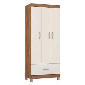 Guarda Roupa Solteiro Ambiente Prince Amêndola Touch Off White – Demóbile
