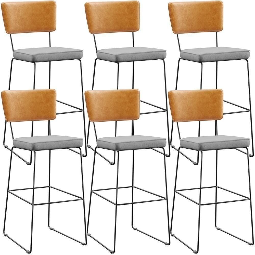 Kit 06 Banquetas Altas Whisky Linho Cinza