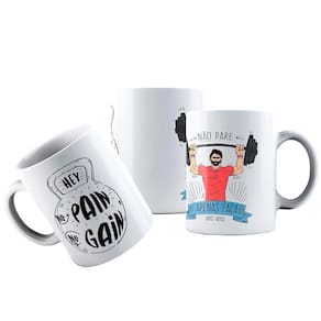 Caneca cerâmica levantamento peso academia não pare só faça