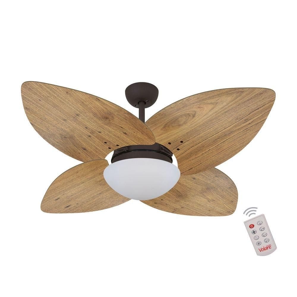 Ventilador De Teto Marrom 4 Pás Rádica 220v C/ Controle