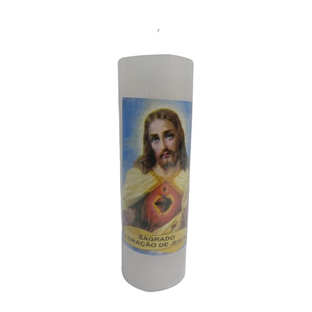 Vela de 7 dias 260g sagrado coração de jesus kit com 5