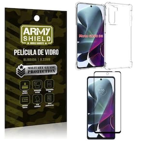 Capinha moto g200 5g + película de vidro 3d - armyshield