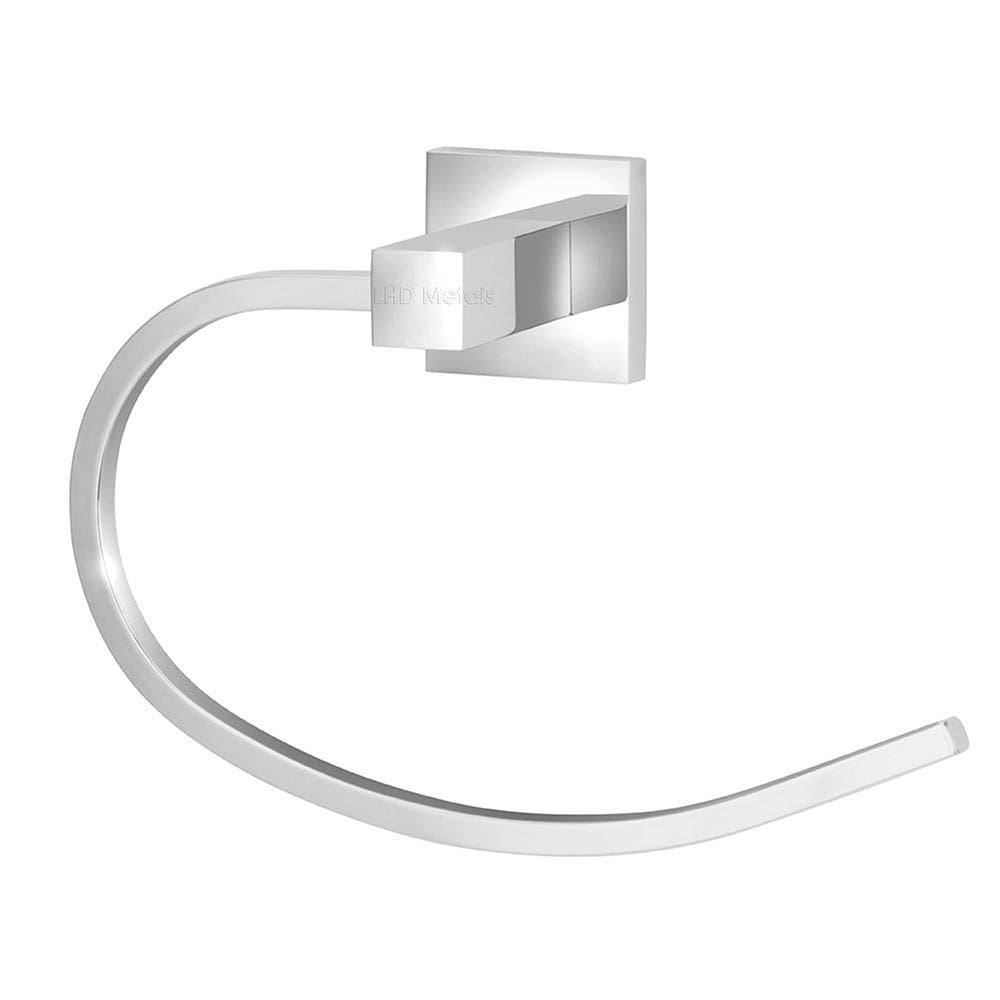 Porta toalha mãos rosto quadrado metal inox cromado banheiro