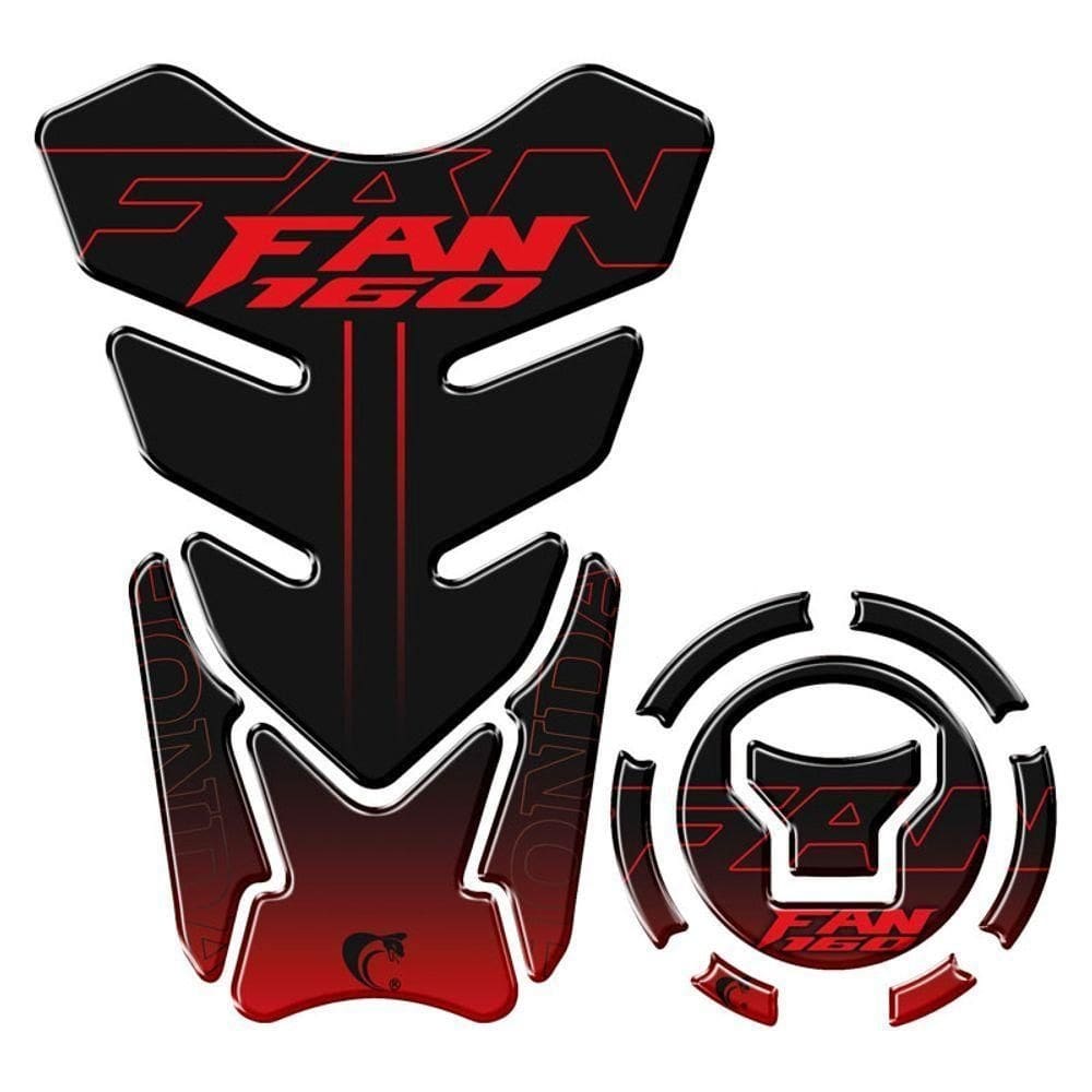 Kit Adesivo Protetor Tanque E Bocal Honda Cg Fan 160 Preto