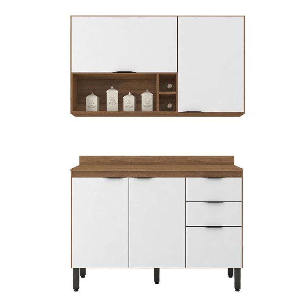 Cozinha Modulada Firenze FI0012 Amêndola Branco - Demóbile
