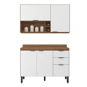 Cozinha Modulada Firenze FI0012 Amêndola Branco - Demóbile