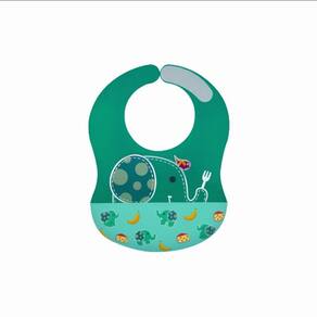 Babador infantil cobertura total xl elefante verde