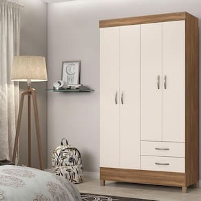 Guarda Roupa Solteiro Ambiente Astro Amêndola Touch Off White – Demóbile