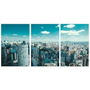 Kit 3 quadros cidade são paulo mosaico - midiapoparte