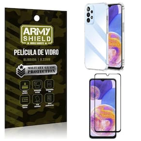 Kit capinha anti impacto samsung a23 4g + película vidro 3d