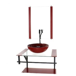 Gabinete De Vidro Para Banheiro 60cm Cuba Com Torneira Preta