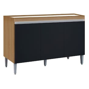 Balcão de Pia Manu 120 cm Amendoa Preto - AJL