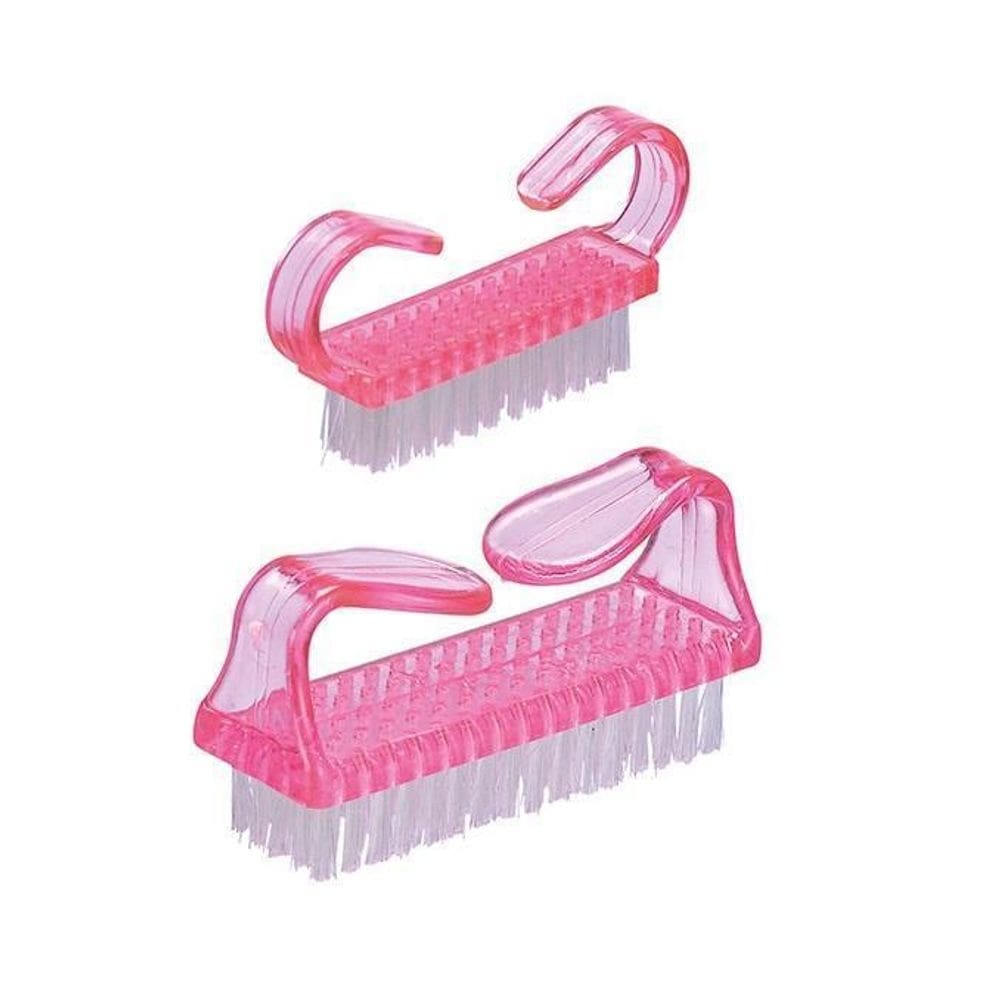 Escova de unha manicure 2 peças 7,5x4cm - plástico/nylon