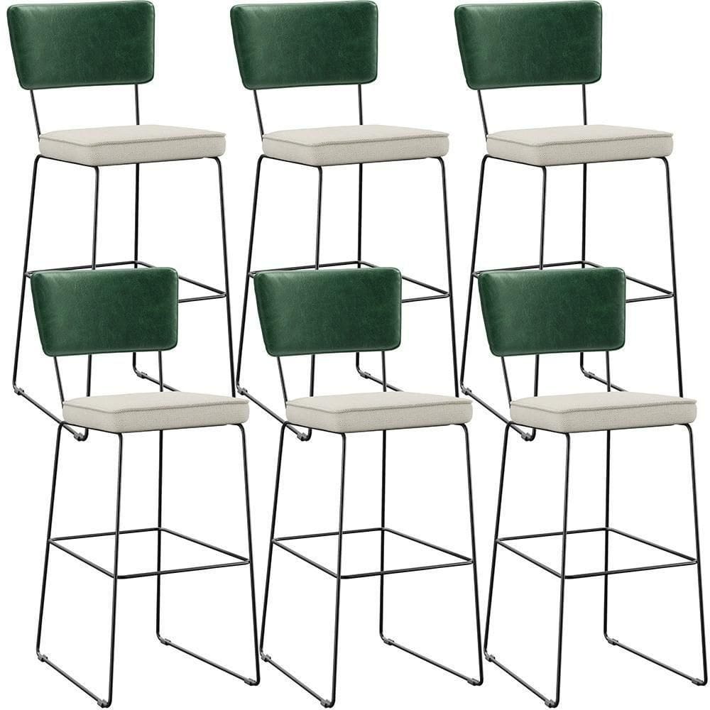 Kit 06 Banquetas Altas Allana L02 Verde Musgo Champagne