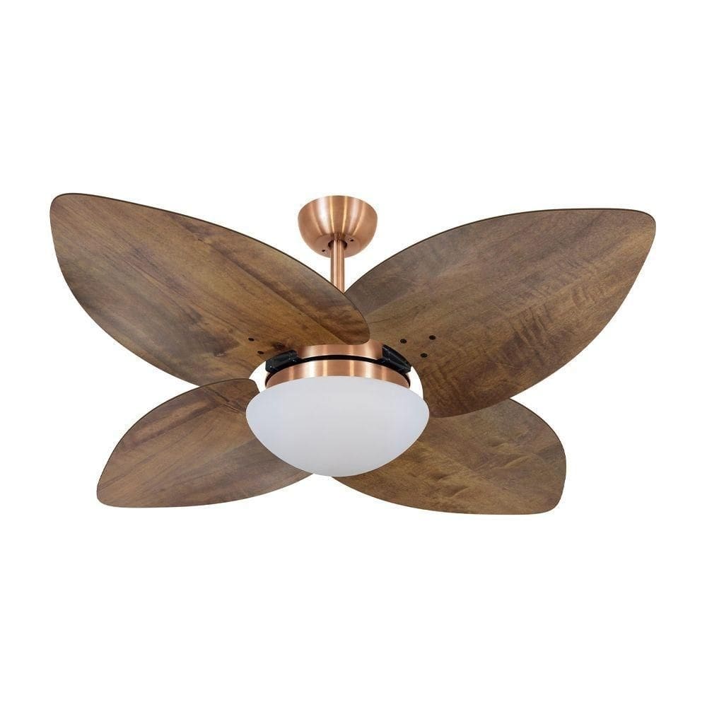 Ventilador De Teto Dormamu Cobre 4 Pás Rádica Imbuia 220v