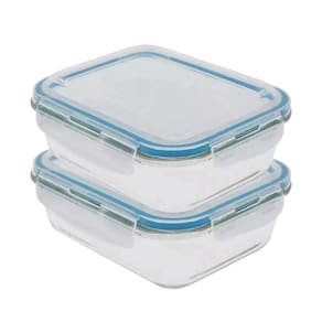 Kit 2 potes hermético de vidro borossilicato marmita 600ml
