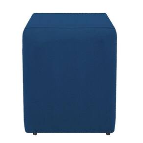 Puff quadrado banqueta decorativo dado azul marinho para sala